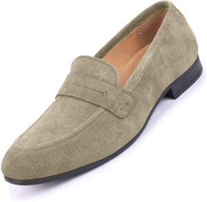 Men's Grey Suede Loafers